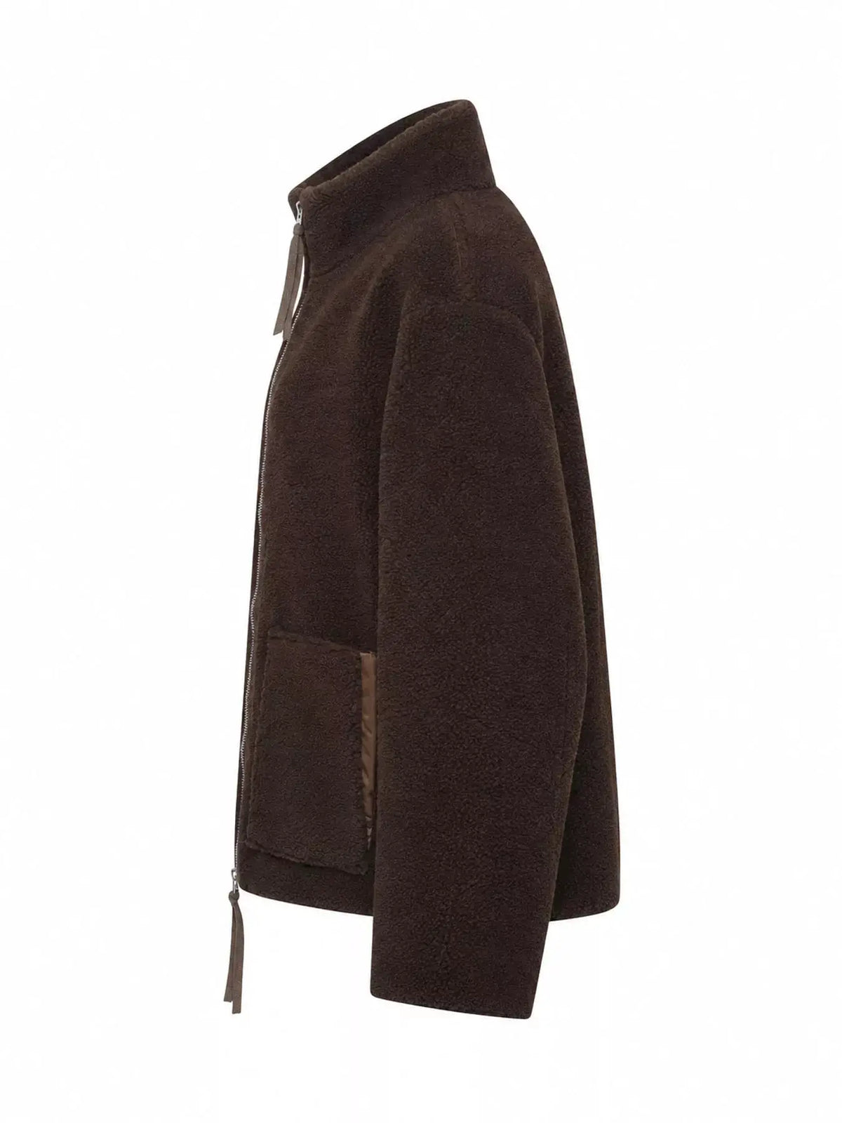 Sherpa Zip-Up Outerwear by Trendsi