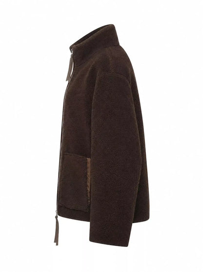 Sherpa Zip-Up Outerwear by Trendsi