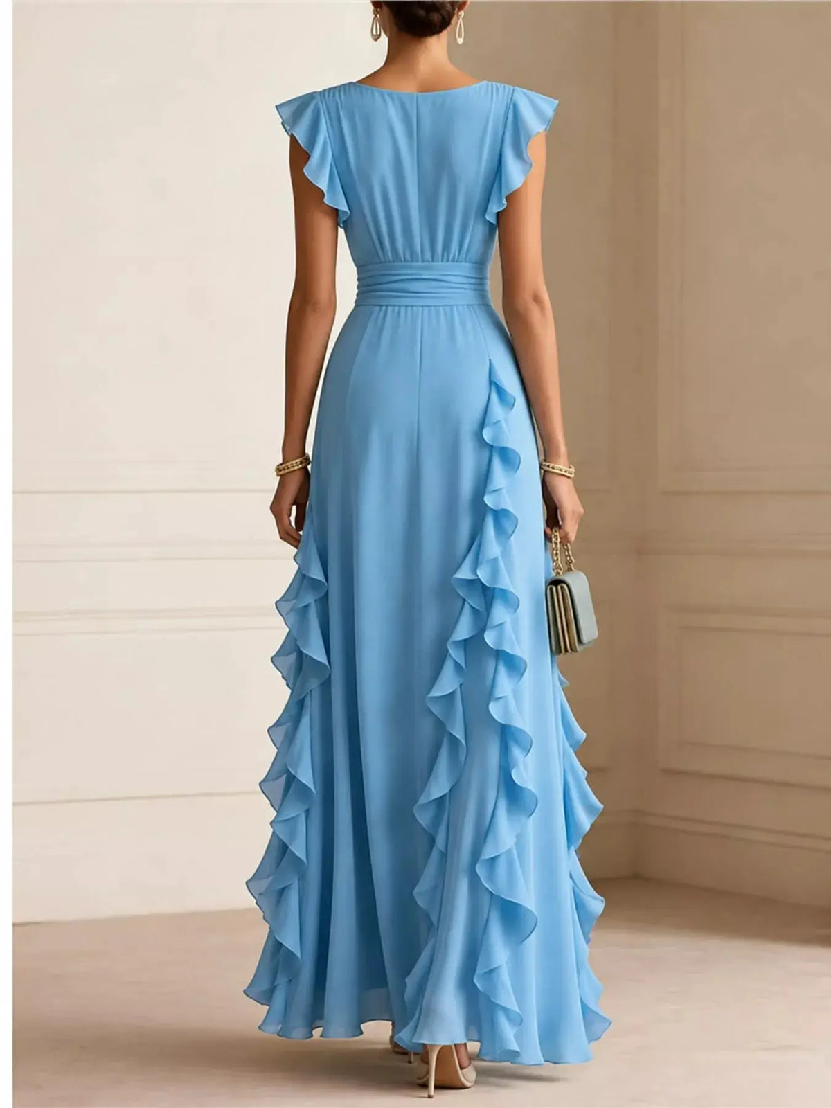 Ruffled Surplice Sleeveless Maxi Dress by Trendsi