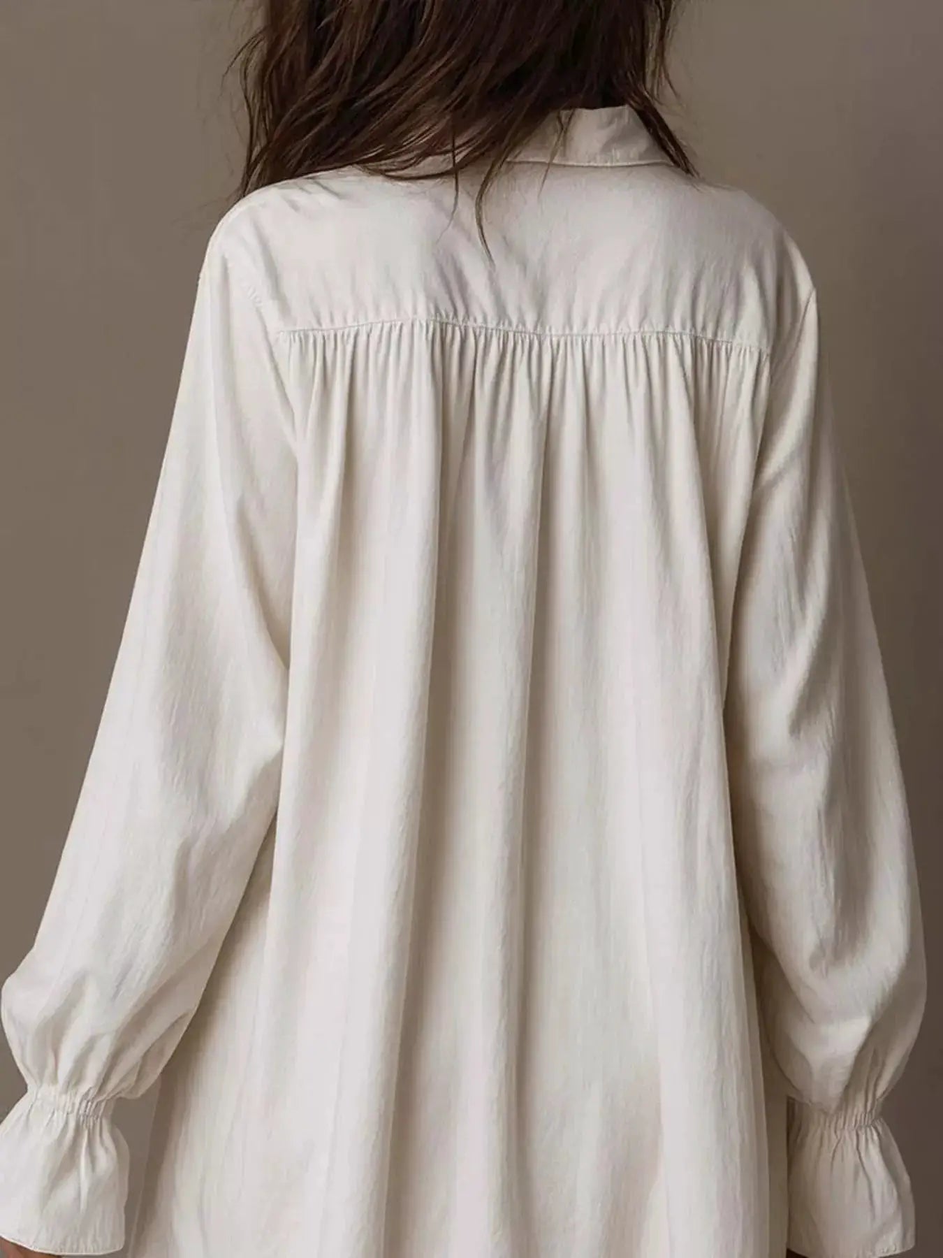 Embroidered High-Low Shirt Dress by Trendsi