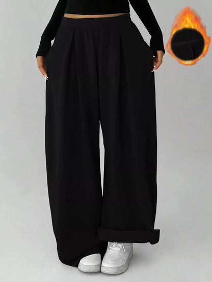 Elastic Waist Wide-Leg Sweatpants by Trendsi