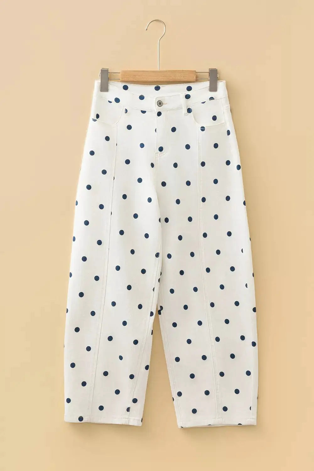 Polka Dot Wide-Leg Jeans by Trendsi