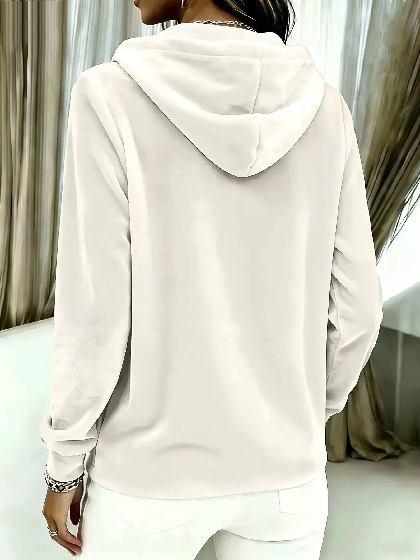 Full Size Drawstring Button Detail Hoodie Plus Size by Trendsi
