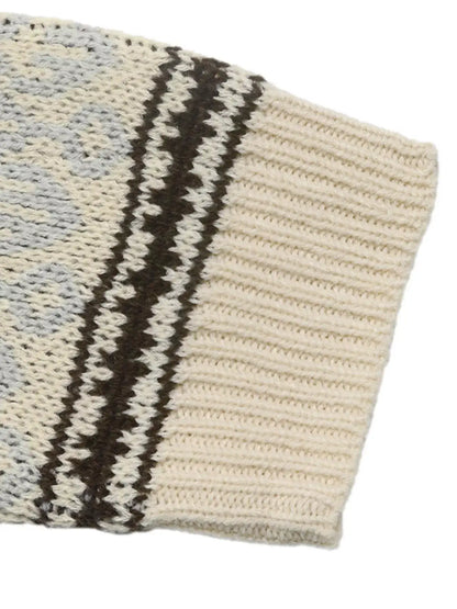 Fair Isle Pattern Crew Neck Sweater by Trendsi