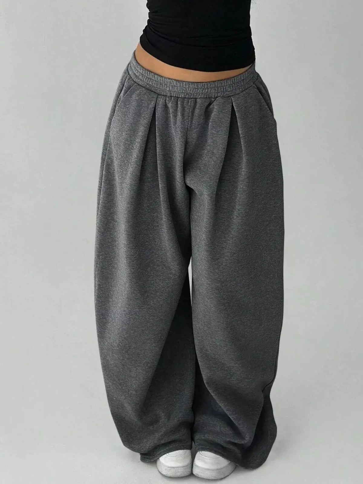 Elastic Waist Wide-Leg Sweatpants by Trendsi