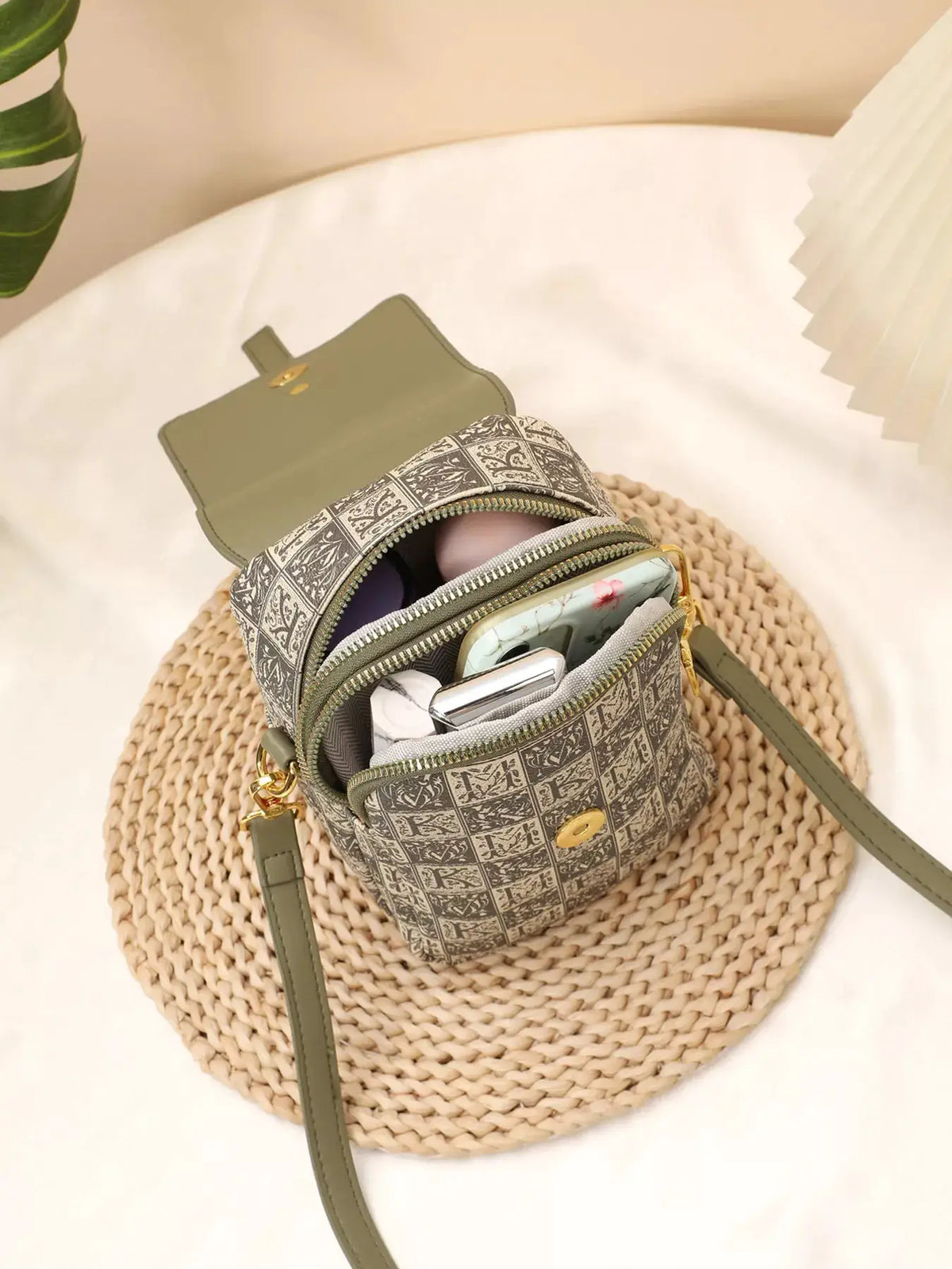 Printed Flap Crossbody Bag by Trendsi
