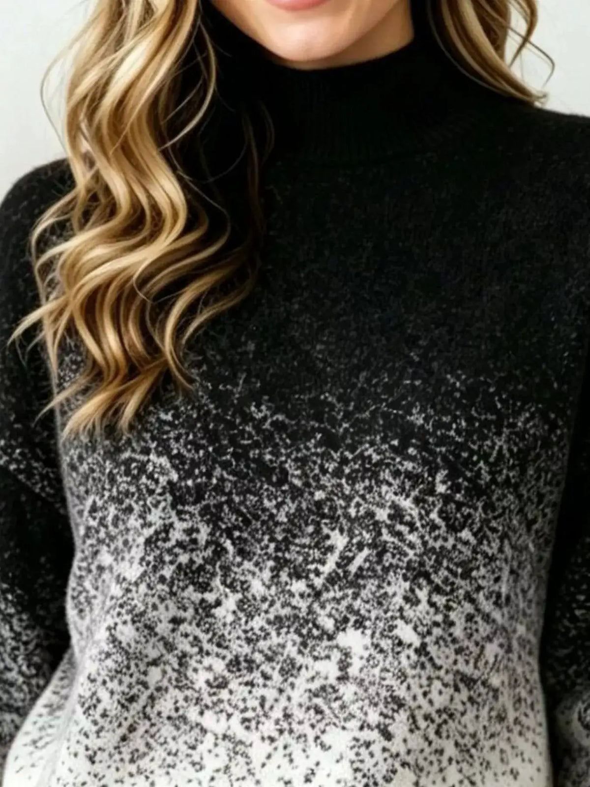 Gradient Turtleneck Long Sleeve Sweater by Trendsi