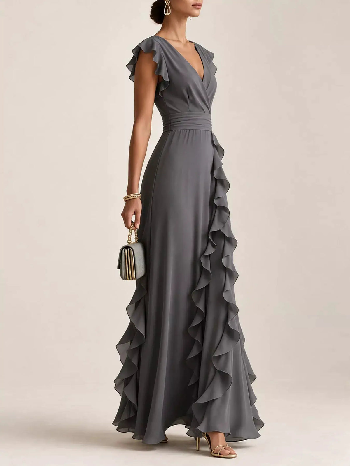 Ruffled Surplice Sleeveless Maxi Dress by Trendsi