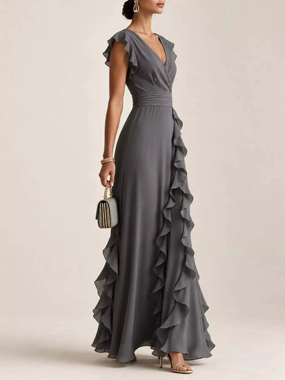 Ruffled Surplice Sleeveless Maxi Dress by Trendsi