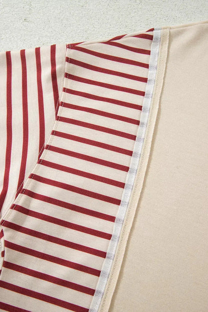 Slit Striped Long Sleeve Sweatshirt by Trendsi