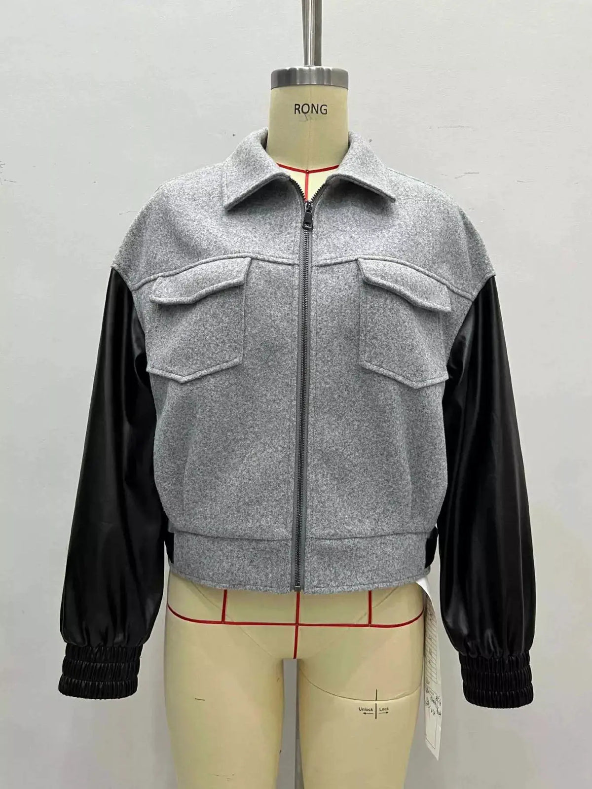 Color Block Zip-Up Jacket by Trendsi