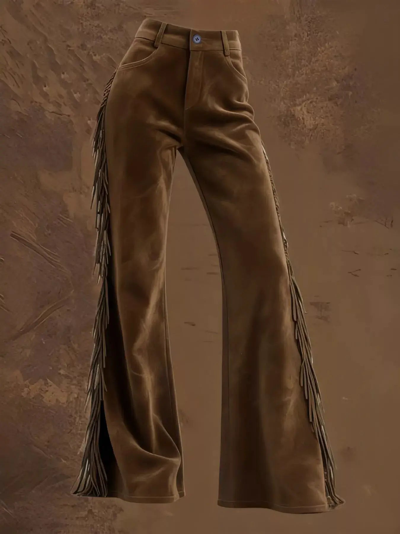 Fringed High Waist Pants by Trendsi