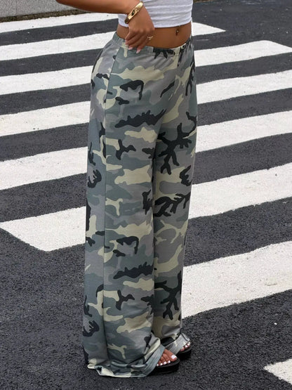 Camouflage Wide-Leg Casual Pants by Trendsi