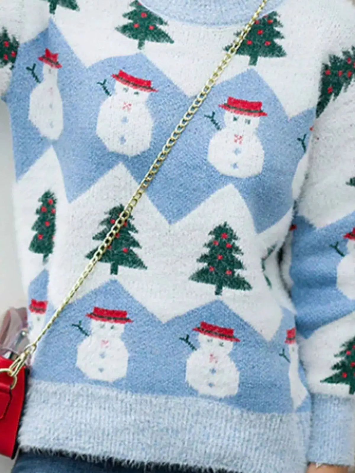 Christmas Snowman Dropped Shoulder Sweater by Trendsi