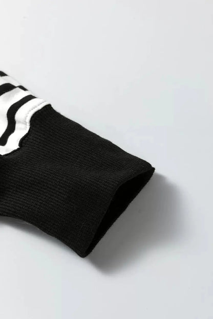 Color-Block Striped Long Sleeve Sweatshirt by Trendsi
