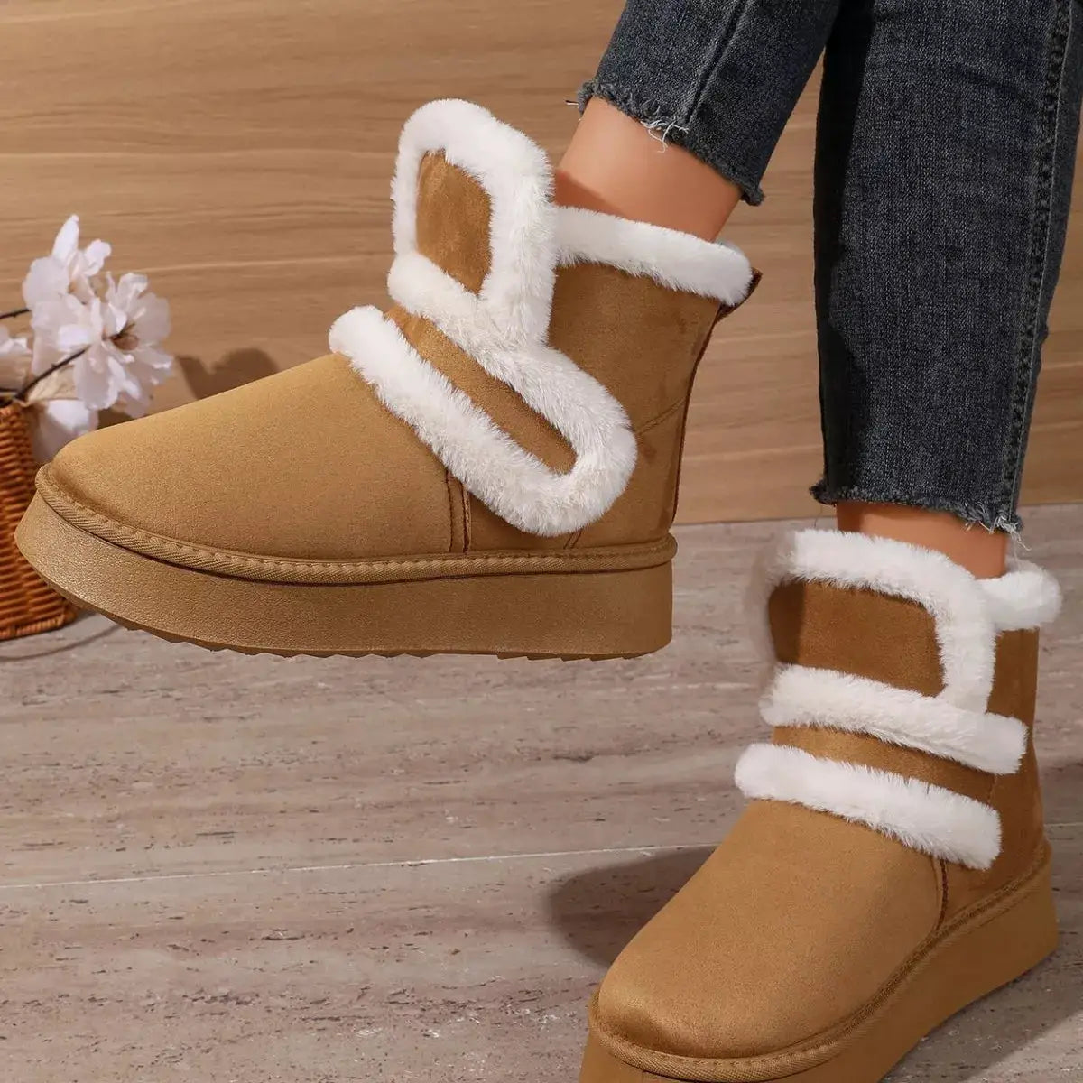 Round Toe Platform Boots by Trendsi