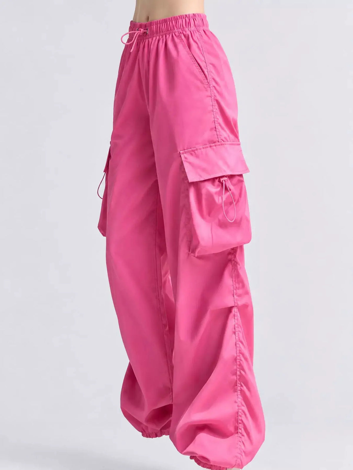 Full Size Drawstring Cargo Pants Plus Size by Trendsi