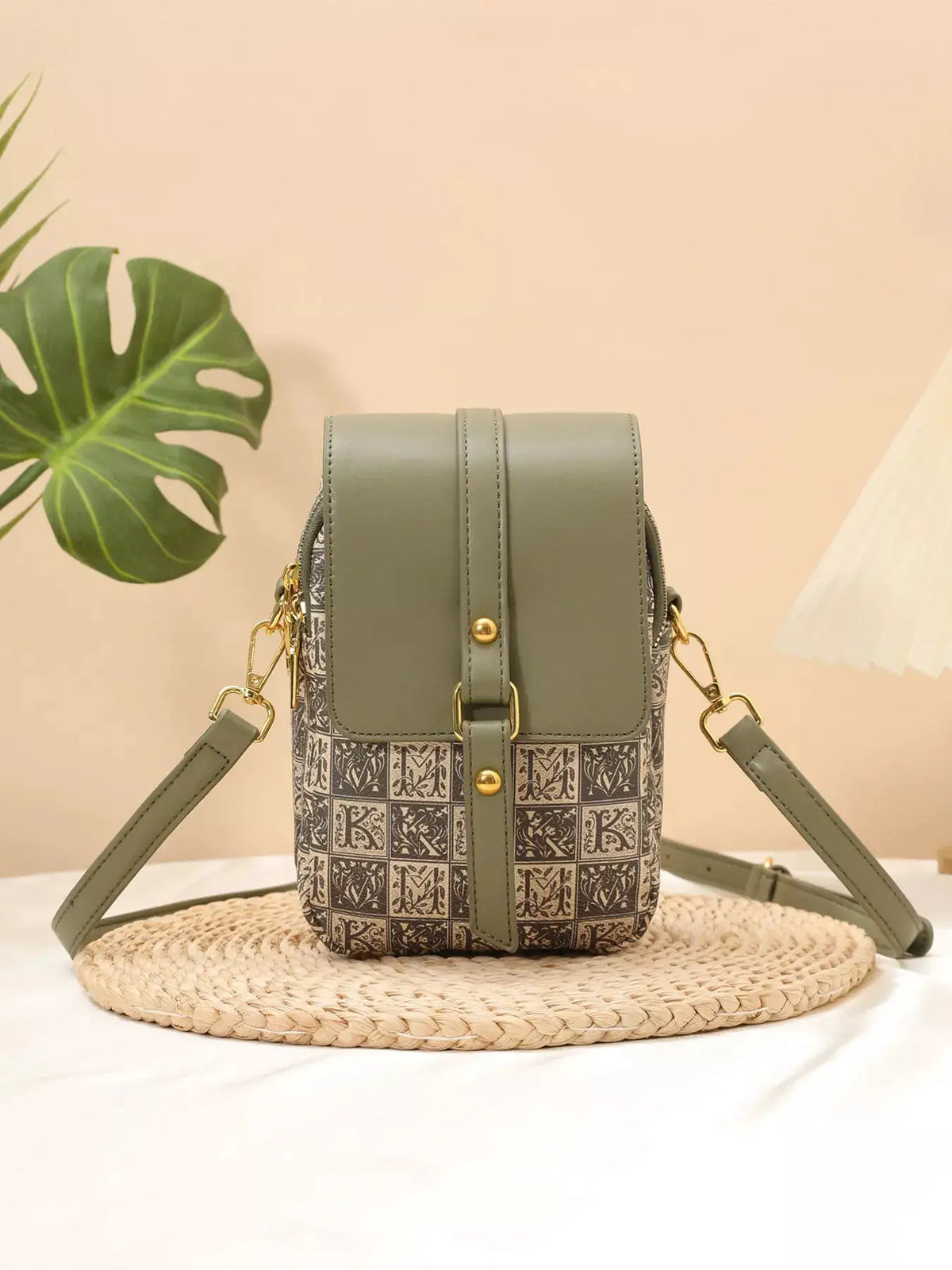 Printed Flap Crossbody Bag by Trendsi