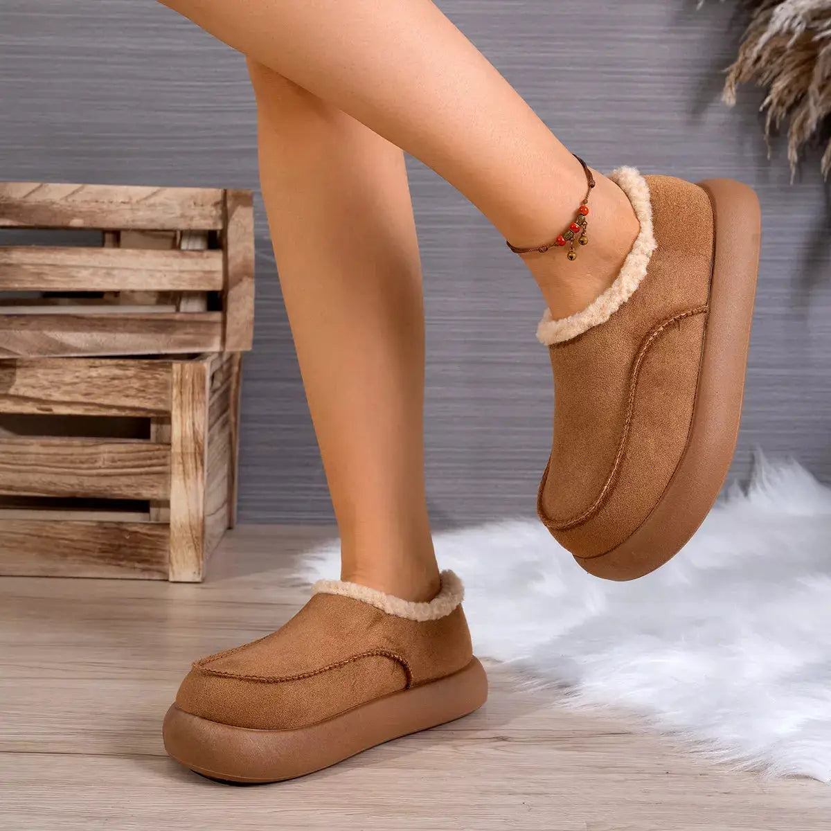 Round Toe Ankle Boots by Trendsi