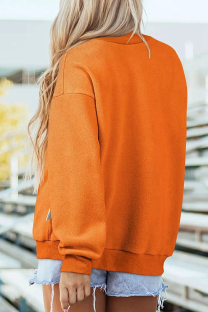 Spooky Season Mock Neck Reversible Halloween Sweatshirt by Trendsi