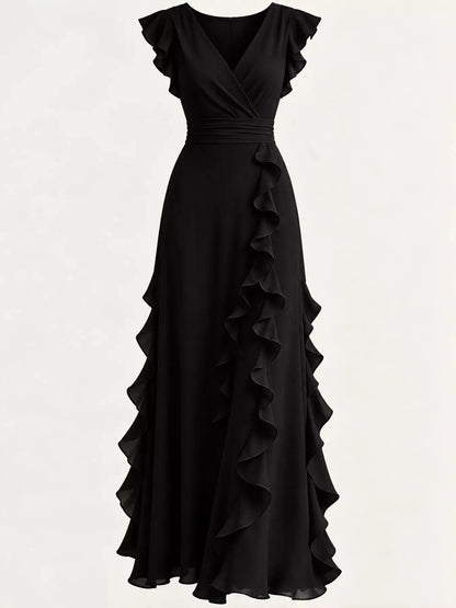 Ruffled Surplice Sleeveless Maxi Dress by Trendsi