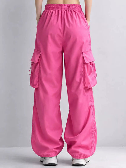 Full Size Drawstring Cargo Pants Plus Size by Trendsi