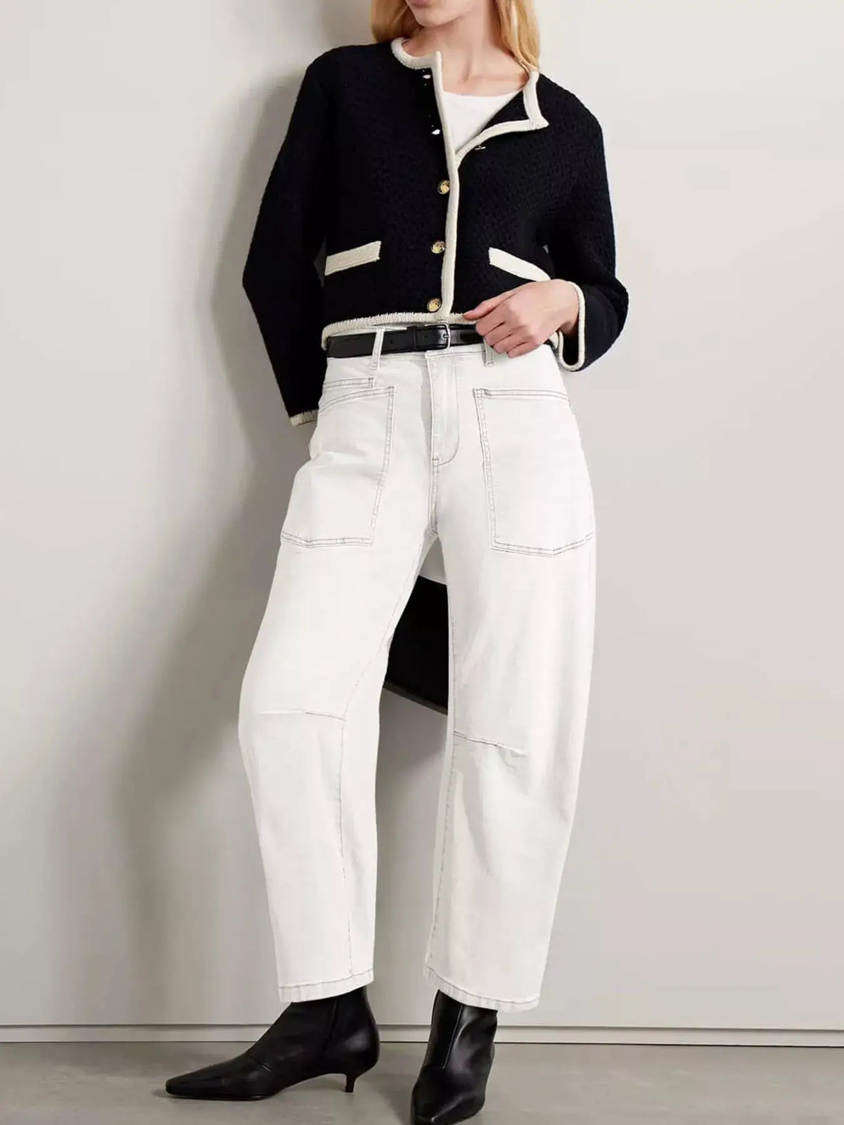 Wide-Leg Jeans with Patch Pockets by Trendsi