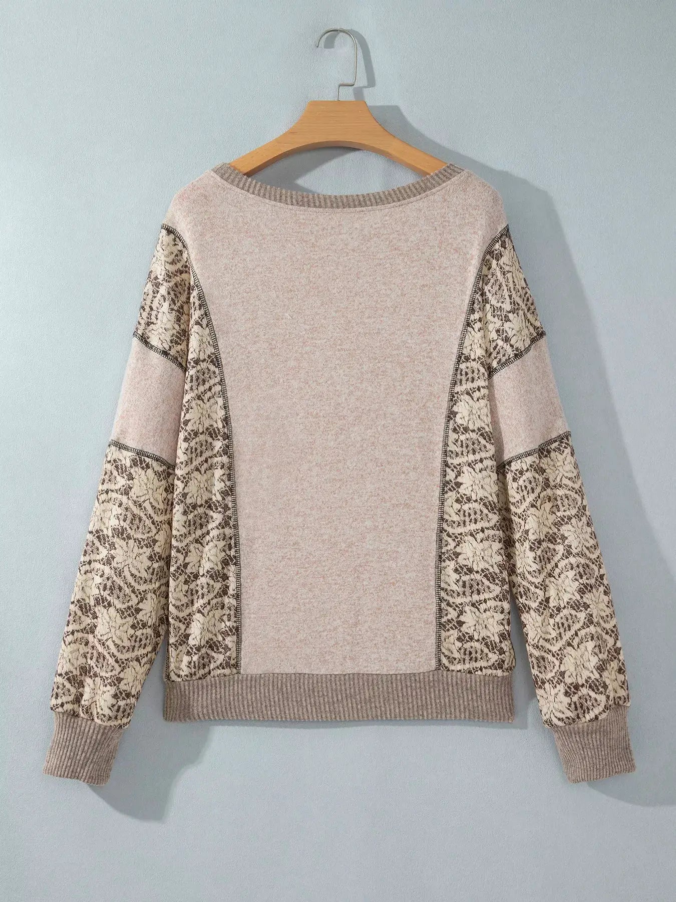 Floral Print Round Neck Long Sleeve Shift Top by Trendsi