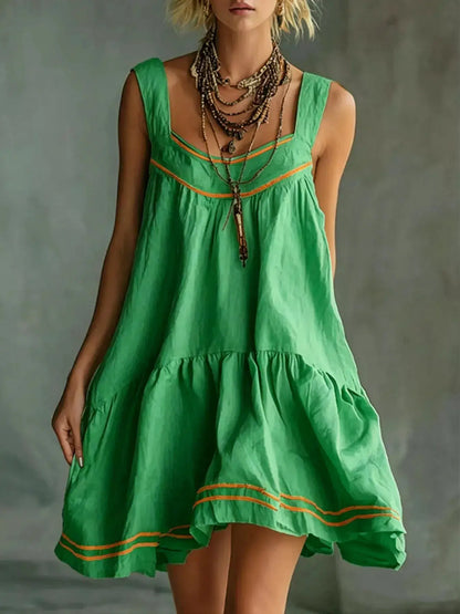 Full Size Sleeveless Tiered Mini Dress Plus Size by Trendsi