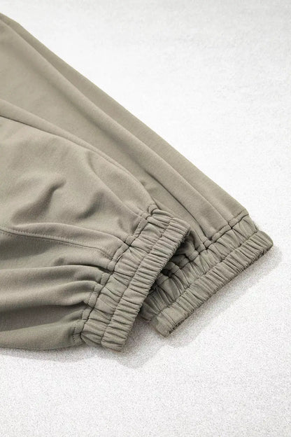 Elastic Waist Drawstring Wide Leg Full Length Pants by Trendsi