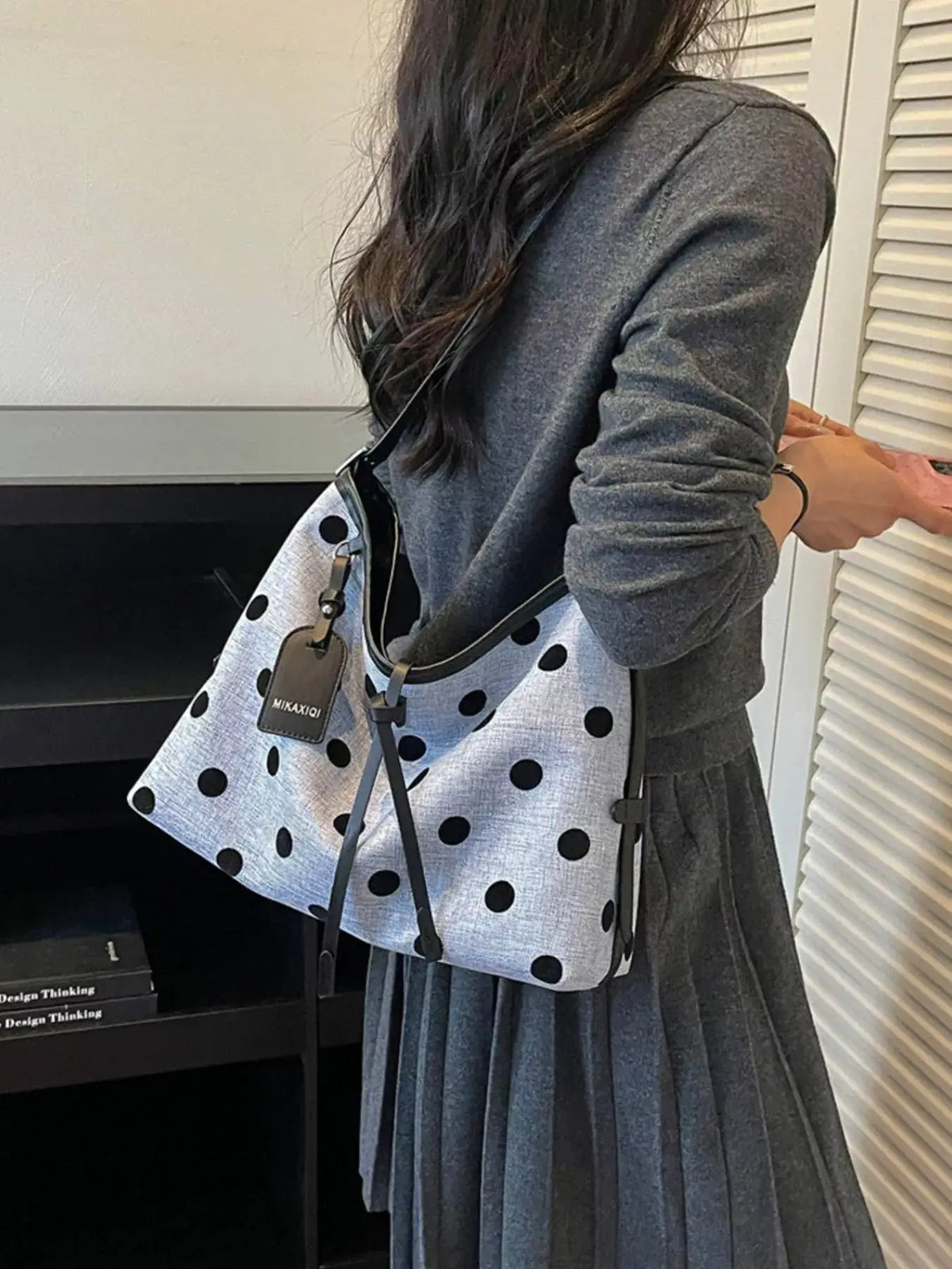 Polka Dot Shoulder Bag by Trendsi