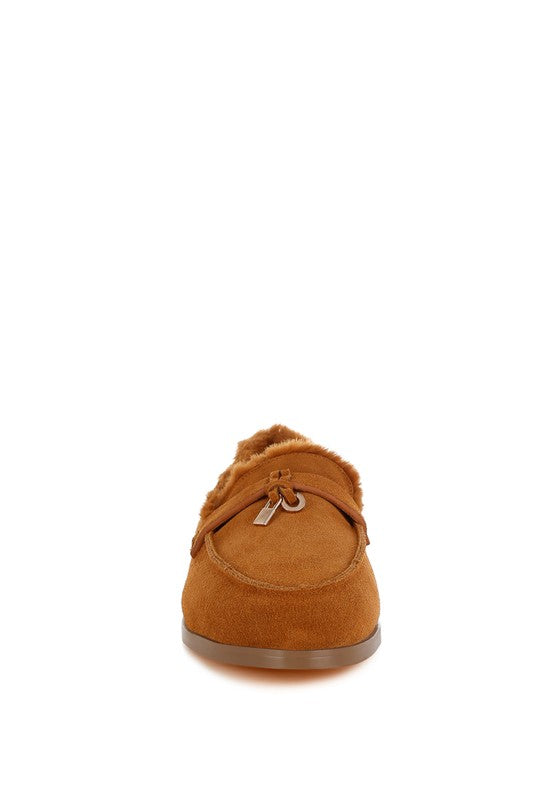 Ohrid Suede & Faux Fur Flat Loafers