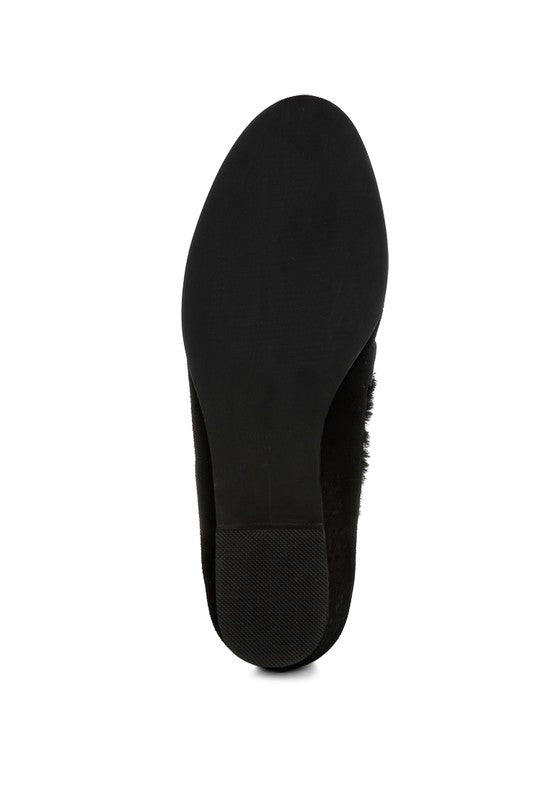 Ohrid Suede & Faux Fur Flat Loafers