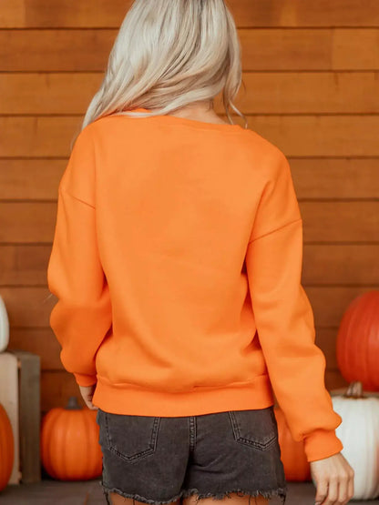 Dancing Critters Sequin Halloween Crewneck Sweatshirt by Trendsi