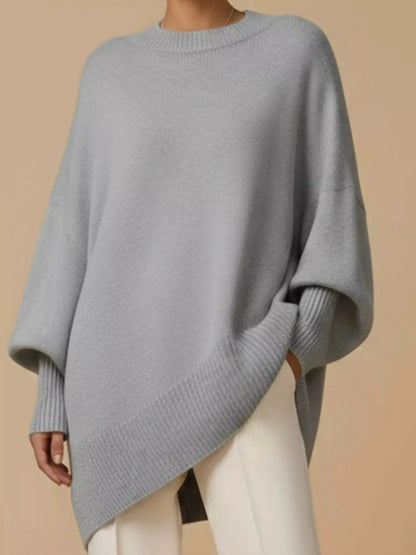 Oversized Batwing Sleeve Sweater by Trendsi