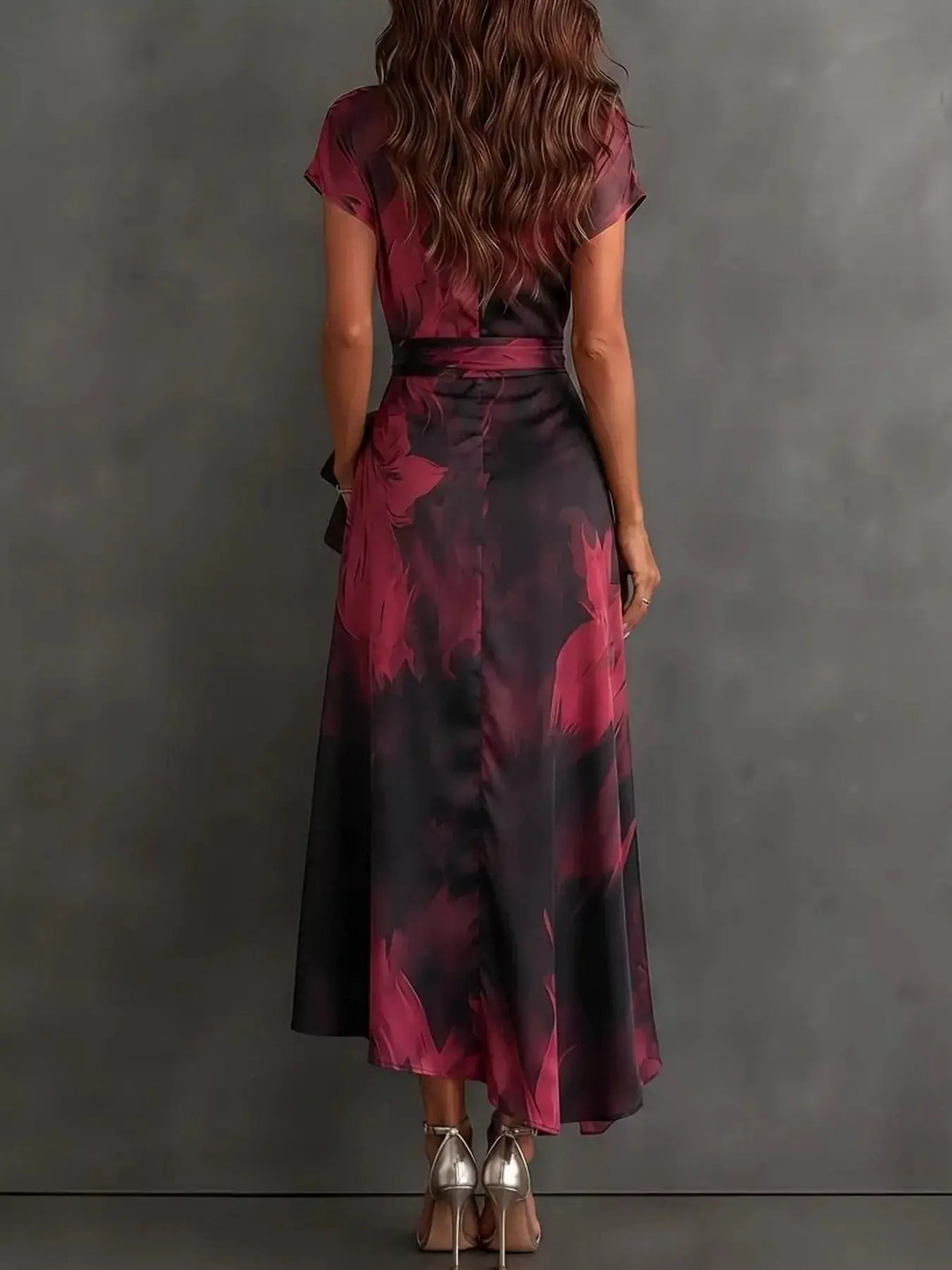 Tie Detail Surplice Dress by Trendsi