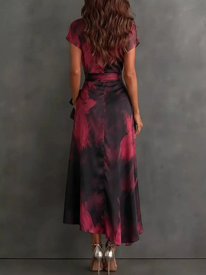 Tie Detail Surplice Dress by Trendsi