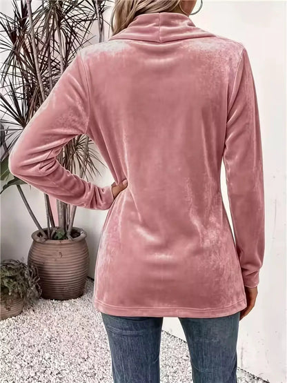 Full Size Velvet Open-Front Cardigan Plus Size by Trendsi