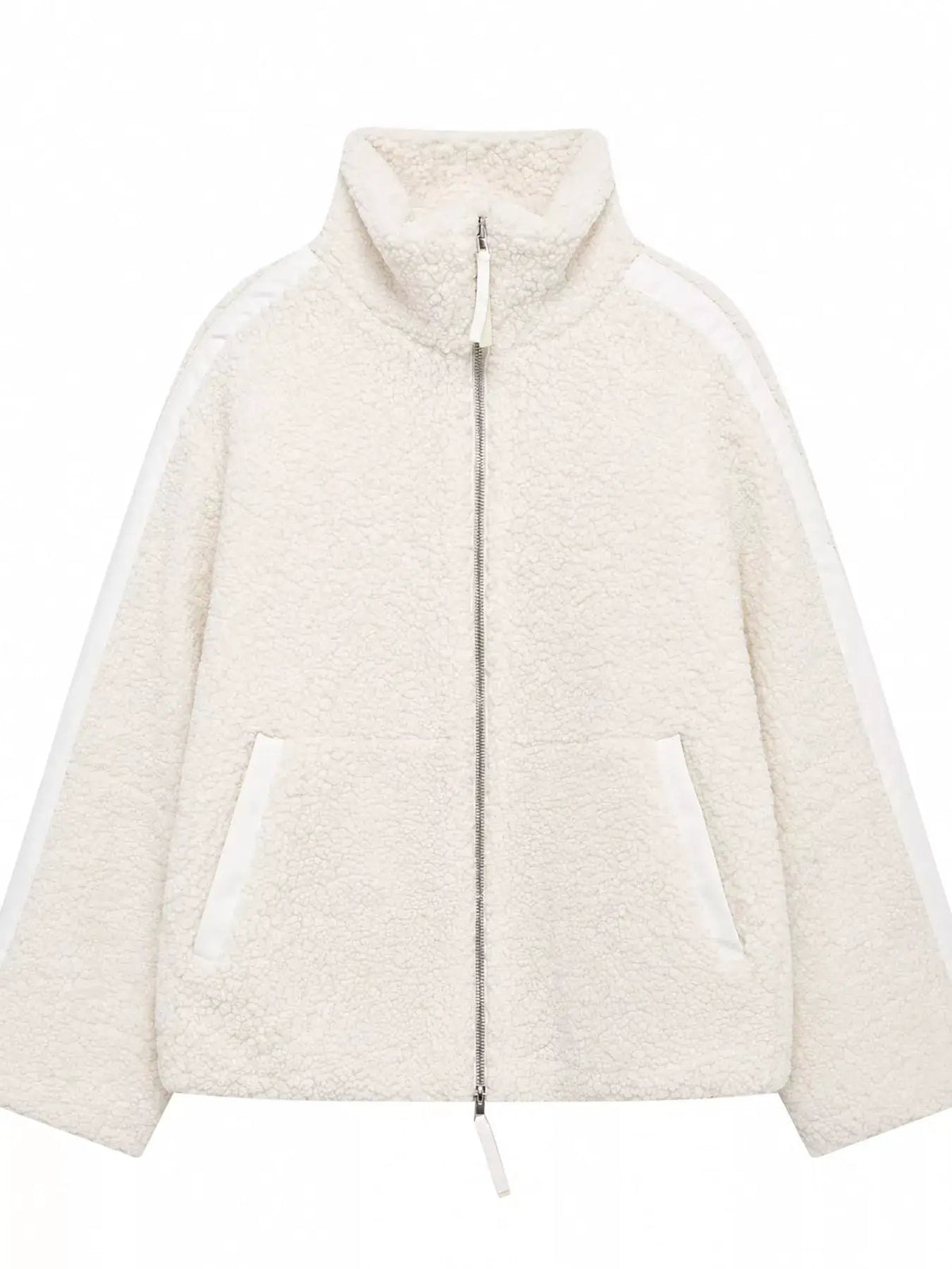 Sherpa Zip-Up Outerwear by Trendsi