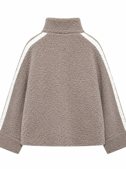 Sherpa Zip-Up Outerwear by Trendsi