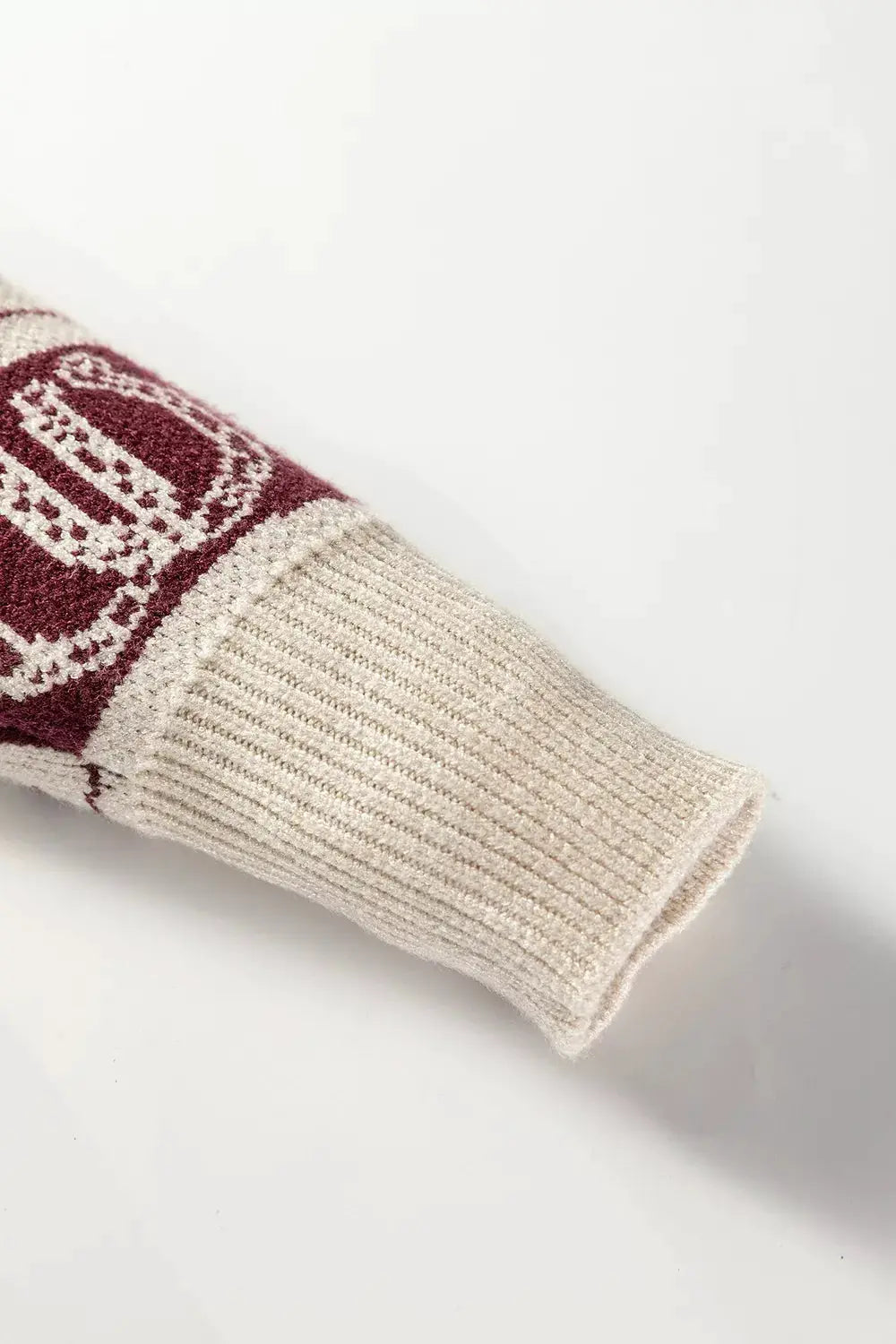 Bows & Horseshoes Pattern Western Round Neck Sweater by Trendsi