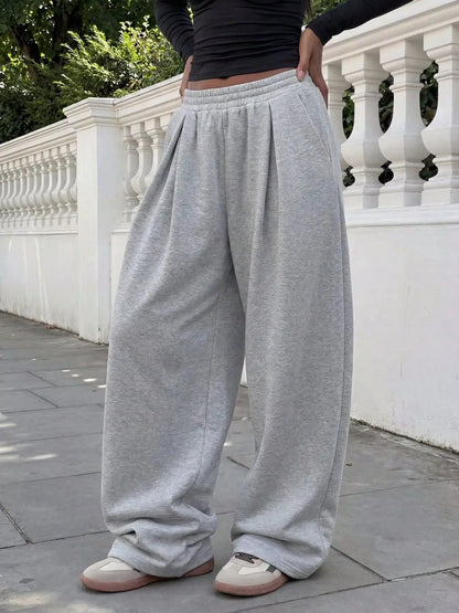 Elastic Waist Wide-Leg Sweatpants by Trendsi