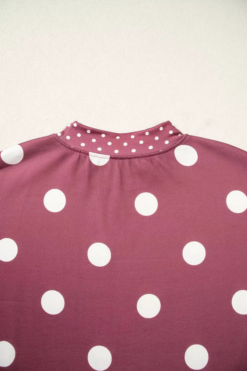 Polka Dot Print Contrast Detail Oversized Tunic Sweatshirt by Trendsi
