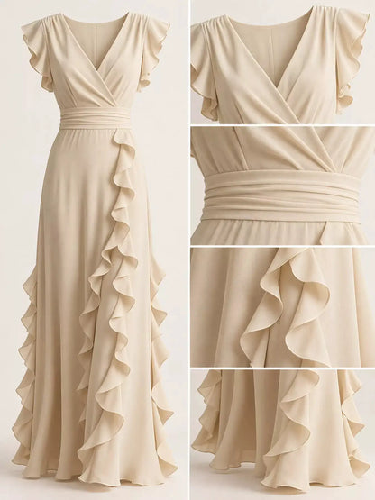 Ruffled Surplice Sleeveless Maxi Dress by Trendsi