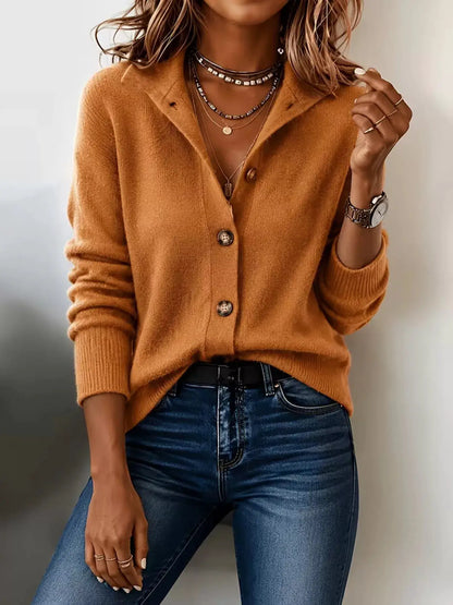 Button-Down Knit Cardigan by Trendsi