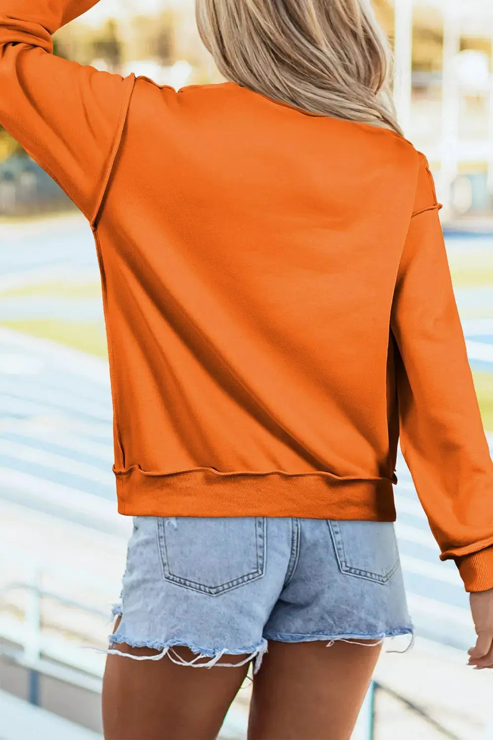 Ghost/ BOO Reversible Print Mock Neck Casual Sweatshirt by Trendsi