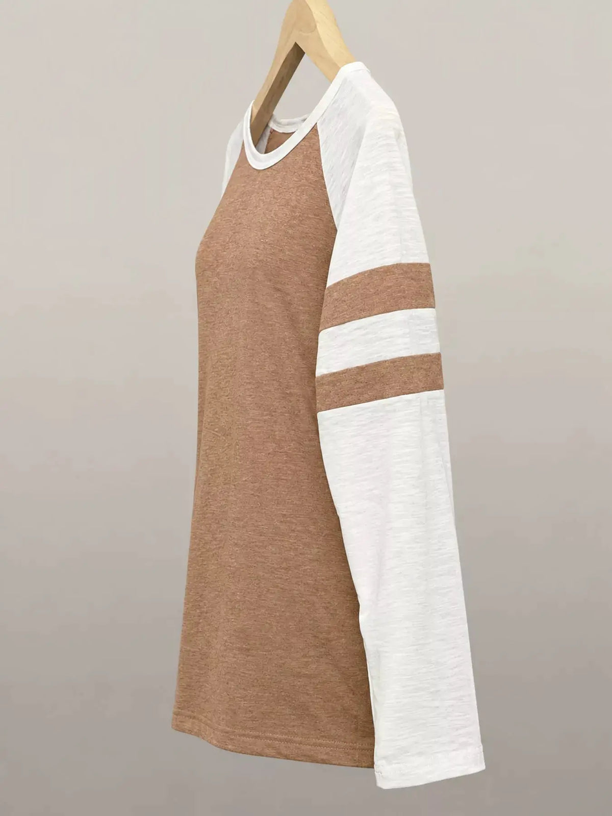 Full Size Color-Block Raglan Sleeve Striped T-Shirt Plus Size by Trendsi