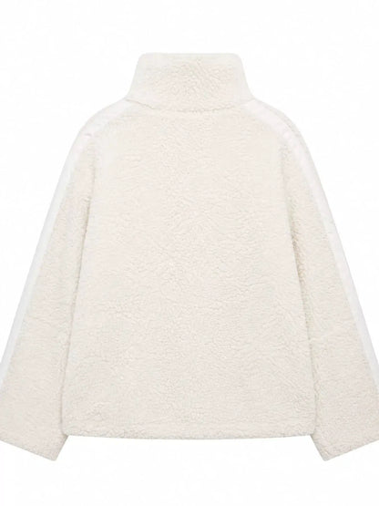 Sherpa Zip-Up Outerwear by Trendsi