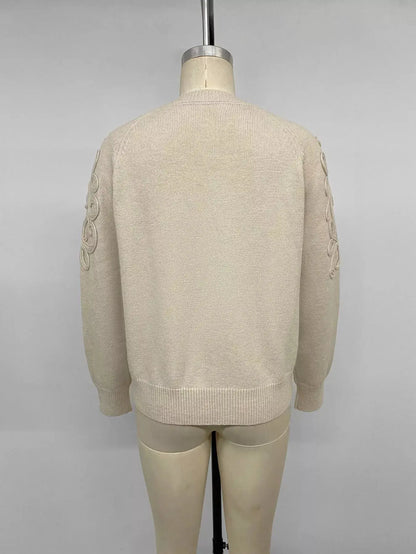 Floral Raglan Sleeve Sweater by Trendsi