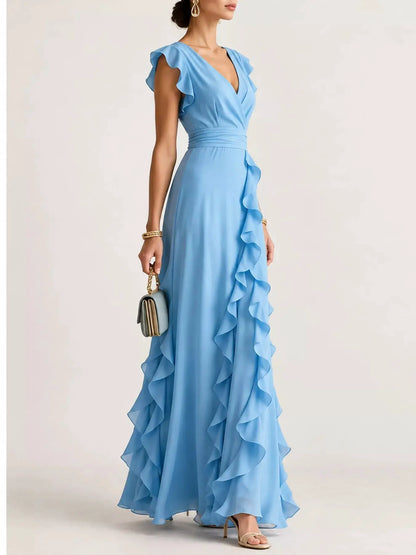 Ruffled Surplice Sleeveless Maxi Dress by Trendsi